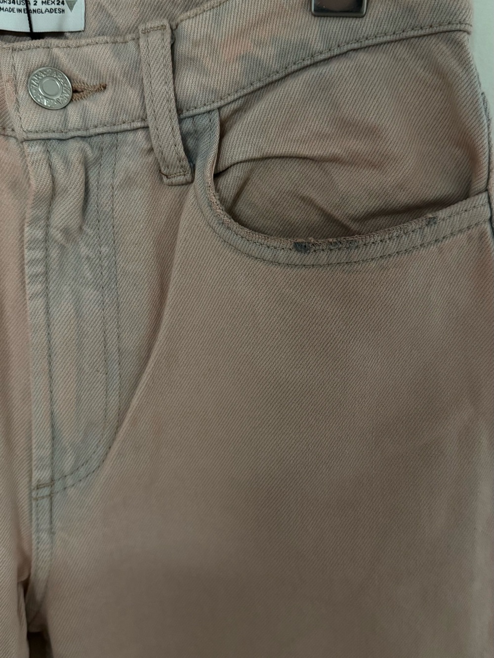 Zara Pastel Pink High-Rise Wide-Leg Jeans - Picture 7 of 9